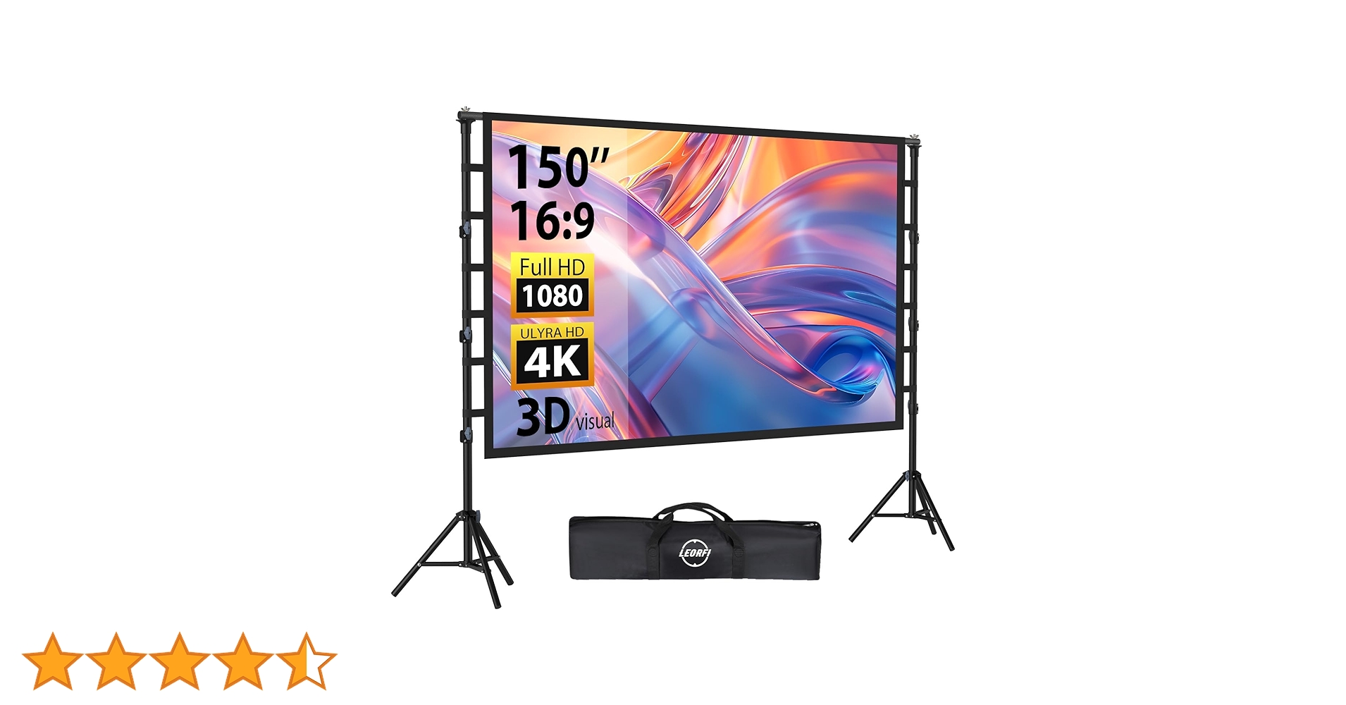 Amazon | スタンド付き屋外プロジェクタースクリーン:LEORFI 150インチ